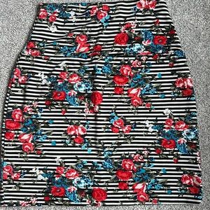 Floral banded body con skirt